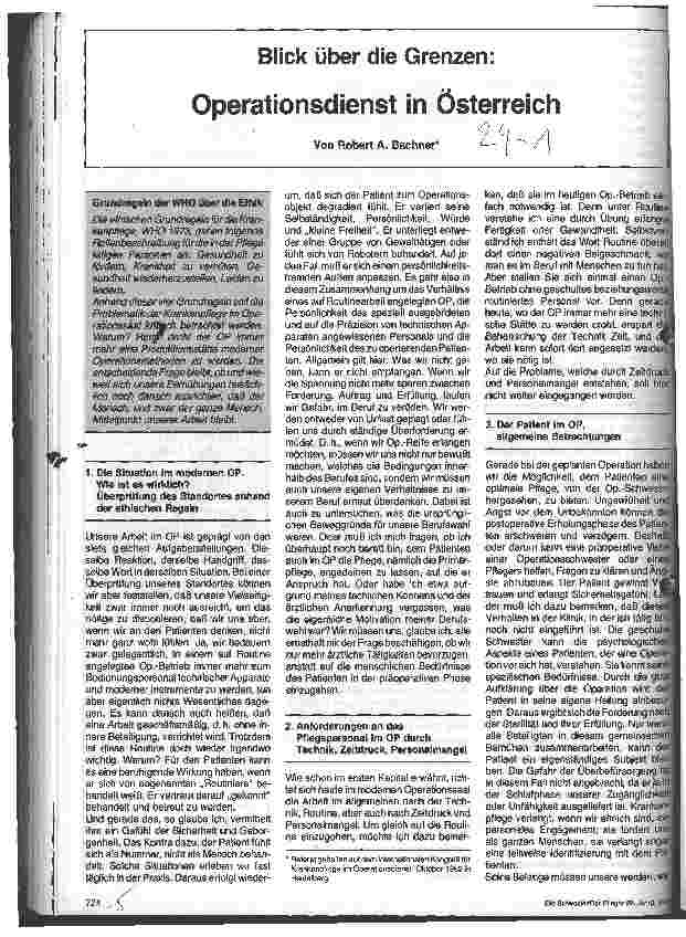 Vorschauseite 1: Blick über die Grenzen: Operationsdienst in Österreich