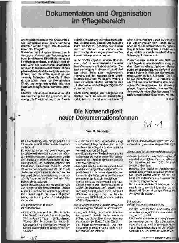 Vorschauseite 1: Die Notwendigkeit neuer Dokumentationsformen