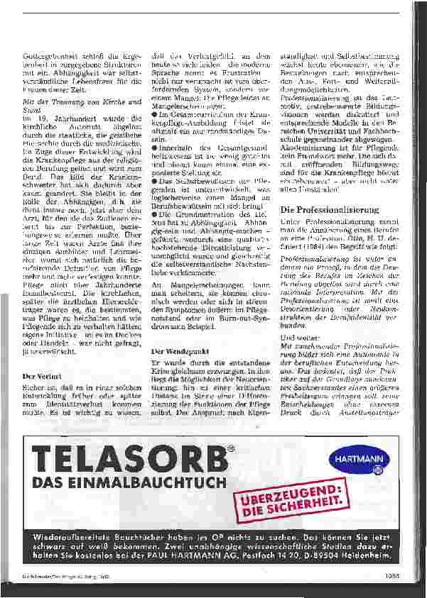 Vorschauseite 4: Pflegen im Spannungsfeld von Vision und Wirklichkeit Pflege wird Profession - Perspektiven für das 21. Jahrhundert