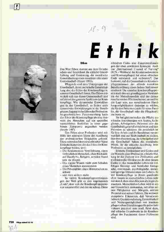 Vorschauseite 1: Ethik in der Pflege Auszug aus einem Referat