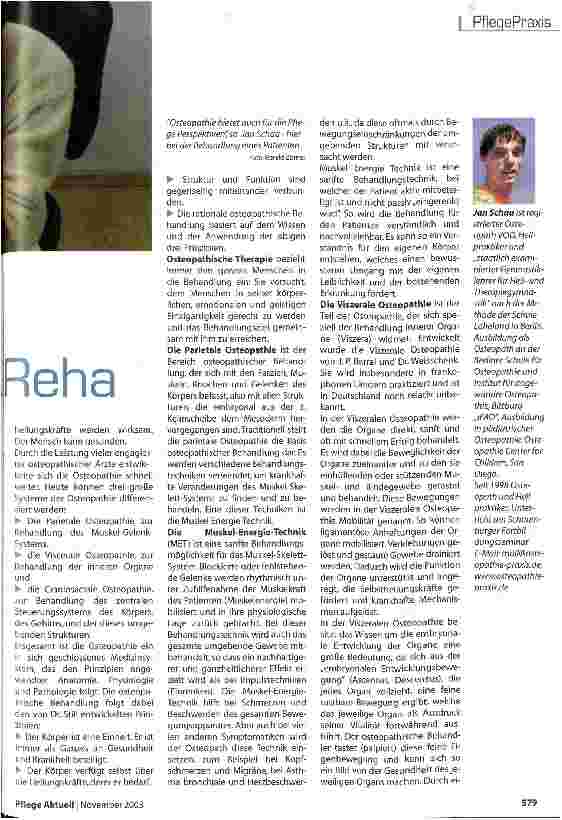 Vorschauseite 2: Osteopathie hilft bei Prevention & Reha