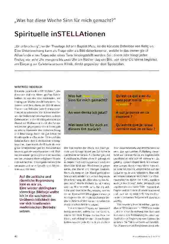 Vorschauseite 1: Spirituelle inSTELLAtionen