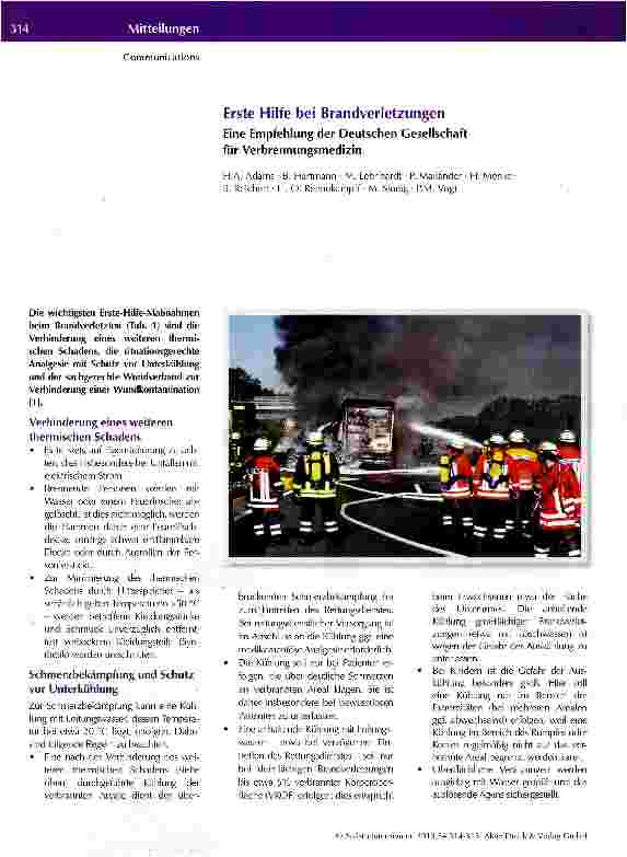 Vorschauseite 1: Erste Hilfe bei Brandverletzungen
