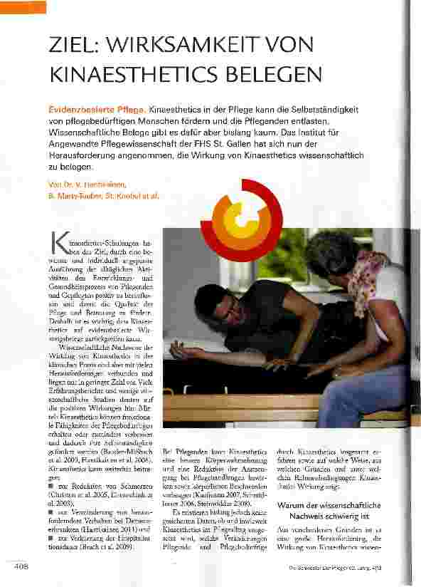 Vorschauseite 1: ZIEL: WIRKSAMKEIT VON KINAESTHETICS BELEGEN