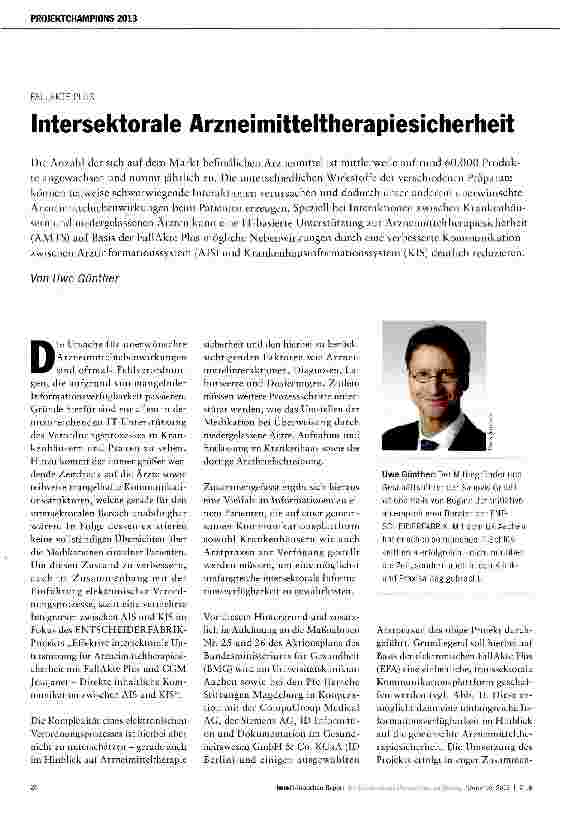 Vorschauseite 1: Intersektorale Arzneimitteltherapiesicherheit
