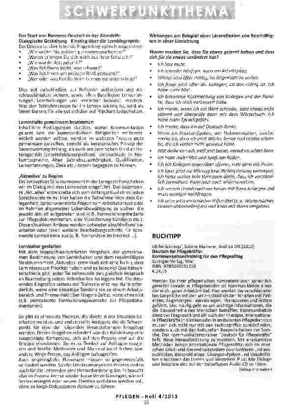 Vorschauseite 4: ARBEITSPLATZORIENTIERTE KOMMUNIKATION - mehr als Sprechen, Schreiben, Lesen! ?