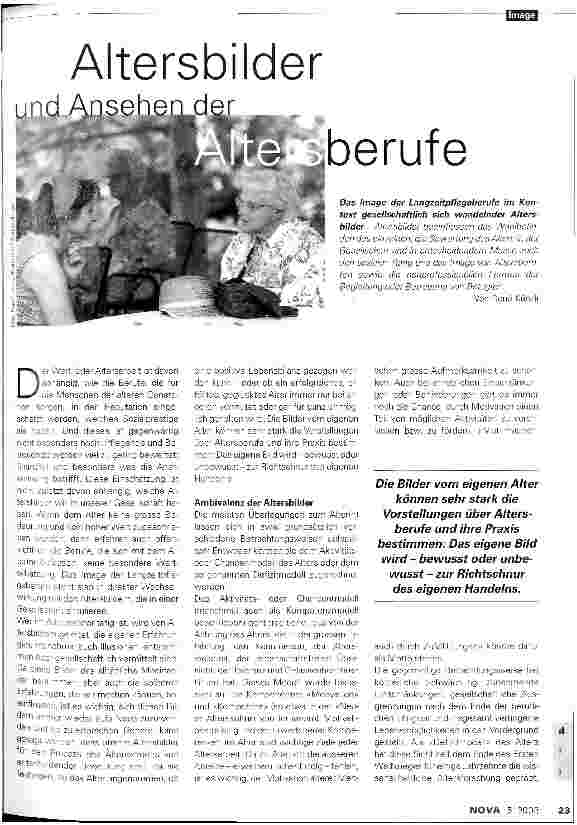 Vorschauseite 1: Altersbilder und Ansehen der Altersberufe