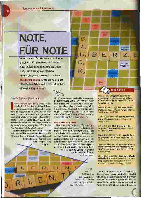Vorschauseite 1: Note für Note Kooperationen
