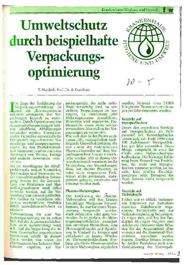 Vorschauseite 1: Umweltschutz durch beispielhafte Verpackungsoptimierung