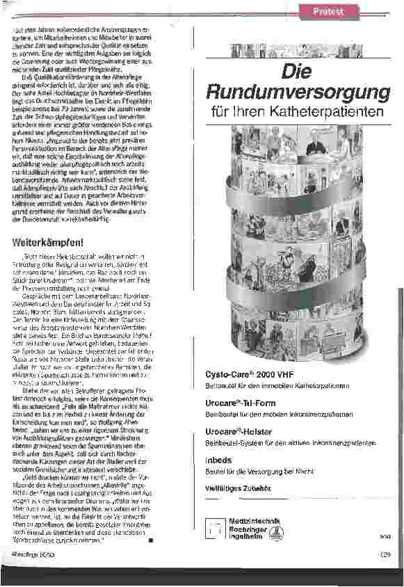 Vorschauseite 3: Die wertvollsten bleiben auf der Strecke Verbände besorgt über die Situation der AltenPflAusbildung nach Einsparungsmaßnahmen der BuAnst.
