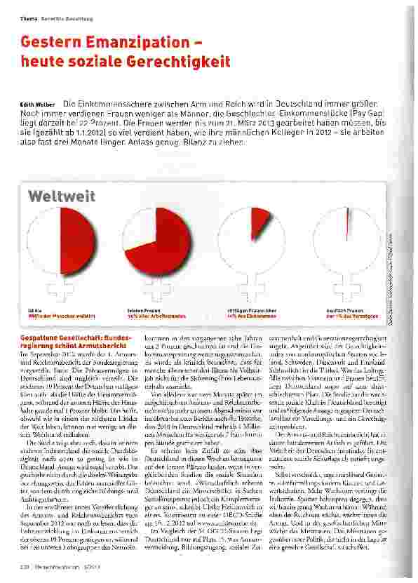 Vorschauseite 1: Gestern Emanzipation -heute soziale Gerechtigkeit