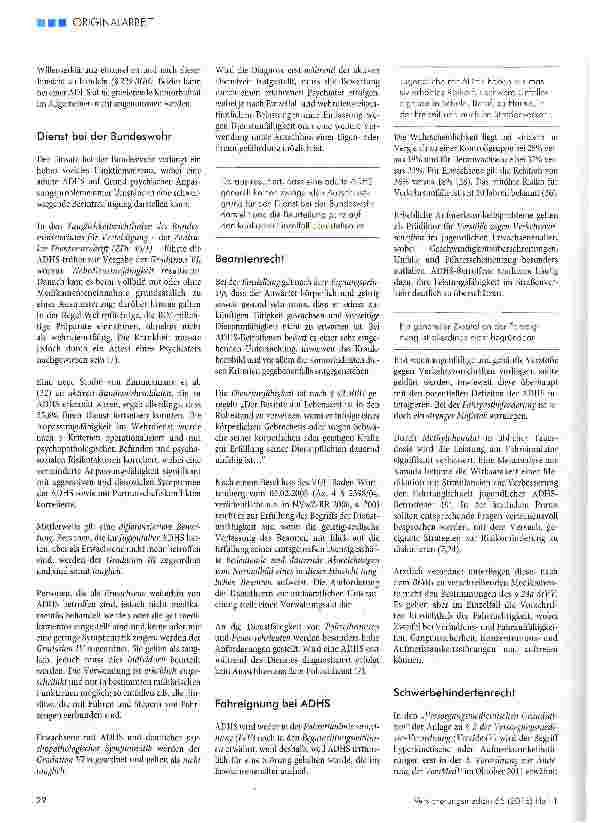 Vorschauseite 3: ADHS als Begutachtungsproblem bei Erwachsenen