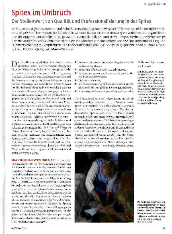 Vorschauseite 1: Spitex im Umbruch