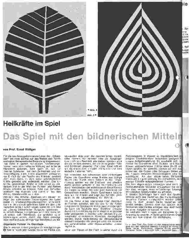 Vorschauseite 1: Heilkräfte im Spiel Das Spiel mit deb bildnerischen Mitteln