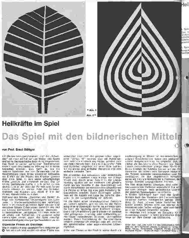 Vorschauseite 2: Heilkräfte im Spiel Das Spiel mit deb bildnerischen Mitteln