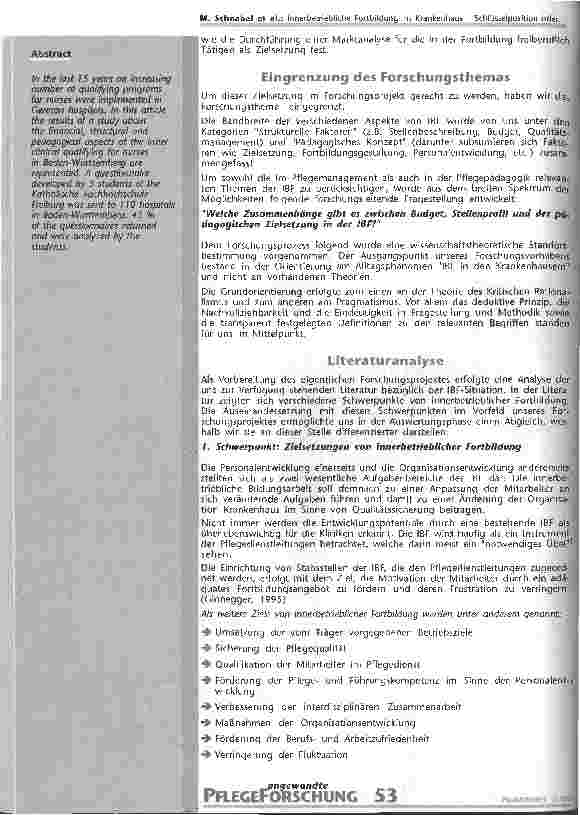 Vorschauseite 2: Innerbetriebliche Fortbildung im Krankenhaus Schlüsselposition oder notwendiges Übel?