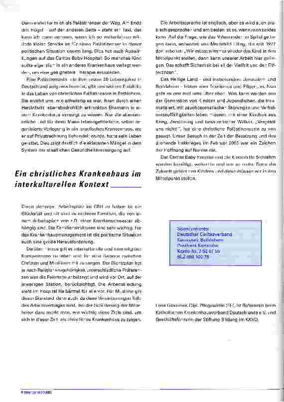 Vorschauseite 4: Das Kind in den Mittelpunkt stellen Leben und Arbeiten im Caritas Baby Hospital Bethlehem
