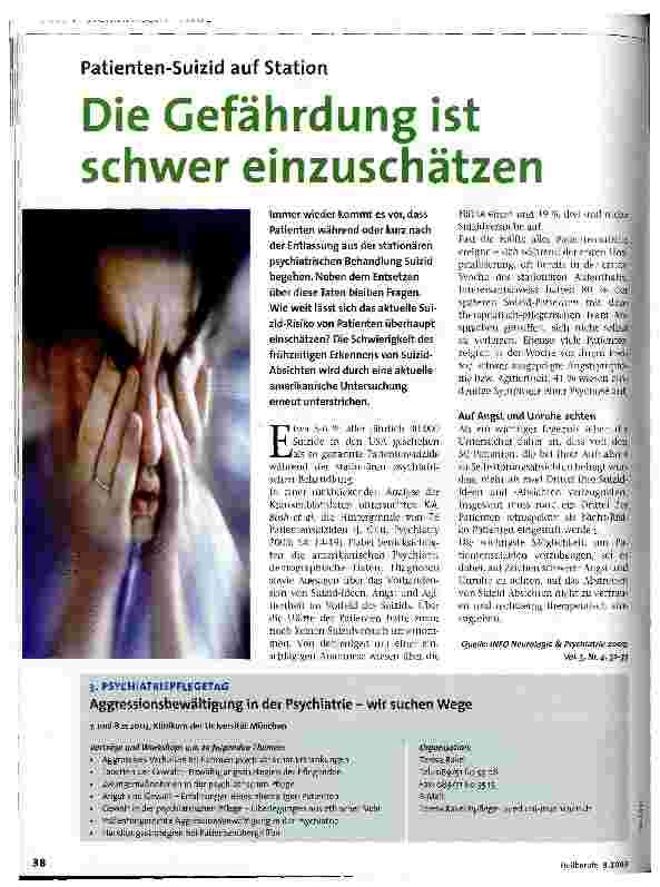 Vorschauseite 1: Die Gefährdung ist schwer einzuschätzen