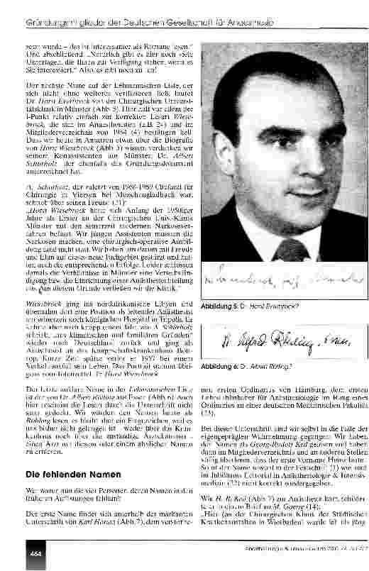 Vorschauseite 4: Die Gründungsmitglieder der Deutschen Gesellschaft für Anaesthesie Biografische Notizen - 1. Folge