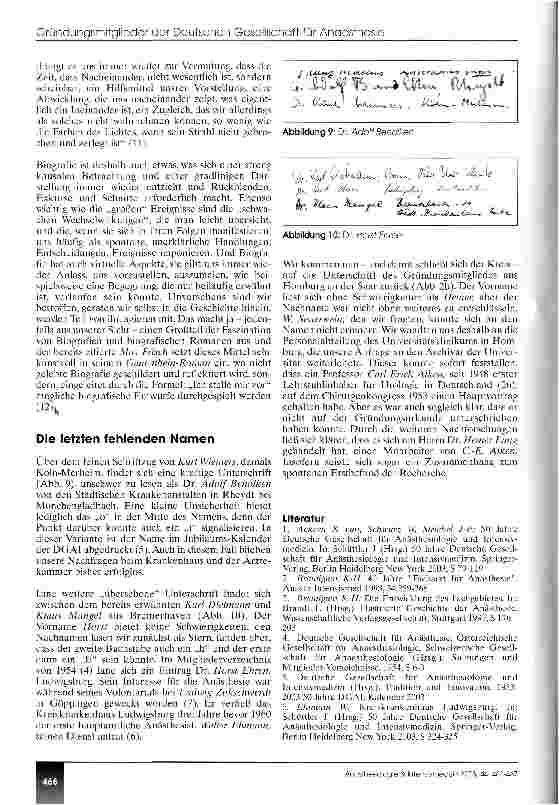 Vorschauseite 6: Die Gründungsmitglieder der Deutschen Gesellschaft für Anaesthesie Biografische Notizen - 1. Folge