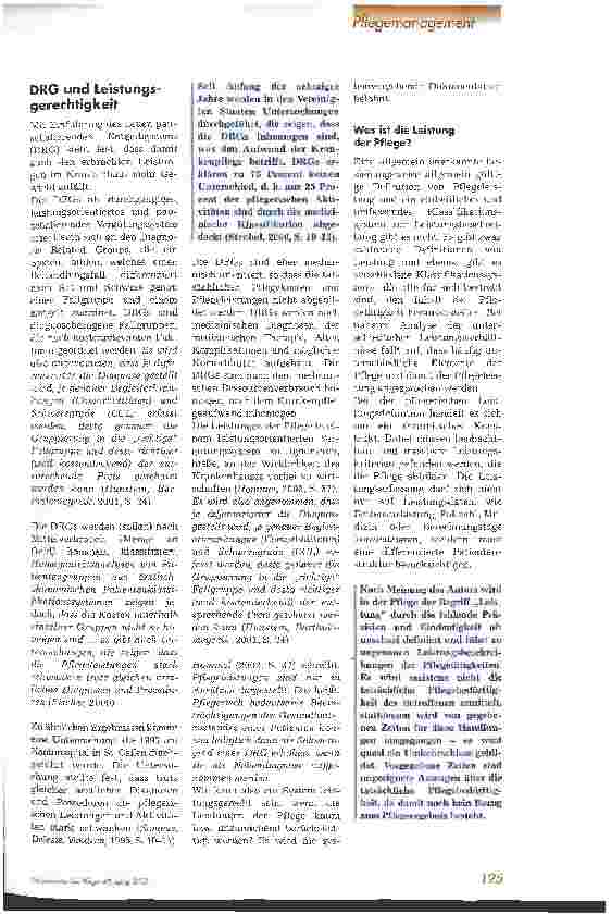 Vorschauseite 2: DRGs als leistungsgerechte Finanzierung - jedoch nicht für die Pflege