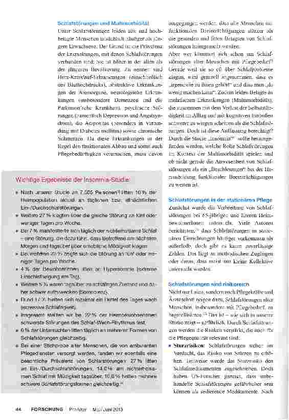 Vorschauseite 2: Schlafstörungen und Multimorbidität bei Menschen mit Pflegebedarf
