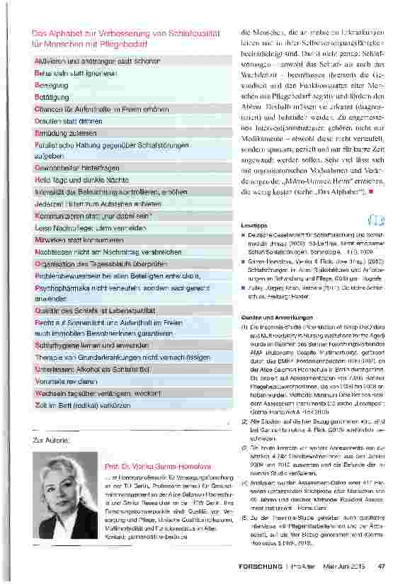 Vorschauseite 5: Schlafstörungen und Multimorbidität bei Menschen mit Pflegebedarf
