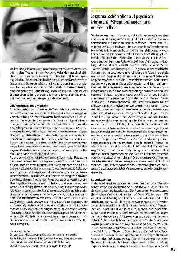 Vorschauseite 2: Medizin und Normen. Wer ist denn schon normal?