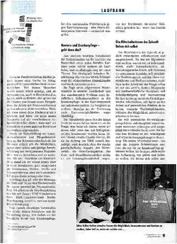 Vorschauseite 2: Karriereplanung in der Pflege Gehört auch zur Professionalisierung (Vortrag Fortbildgskongreß 1992)