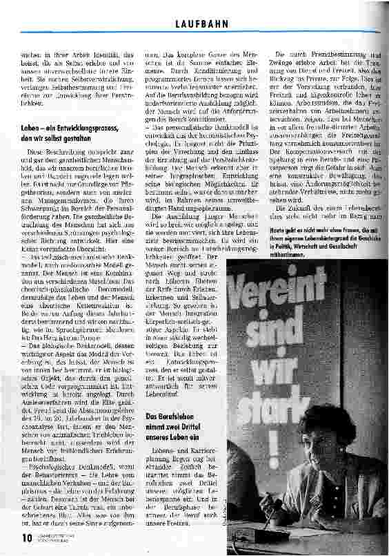 Vorschauseite 3: Karriereplanung in der Pflege Gehört auch zur Professionalisierung (Vortrag Fortbildgskongreß 1992)
