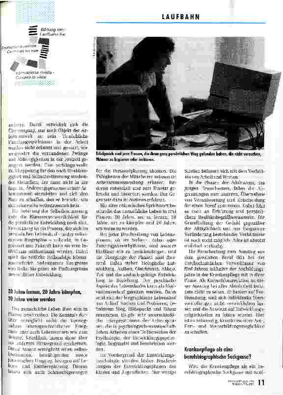 Vorschauseite 4: Karriereplanung in der Pflege Gehört auch zur Professionalisierung (Vortrag Fortbildgskongreß 1992)