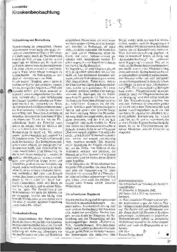 Vorschauseite 1: Krankenbeobachtung Leseprobe