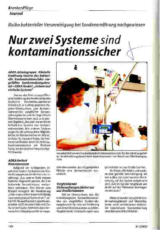 Vorschauseite 1: Nur zwei Systeme sind kontaminationssicher