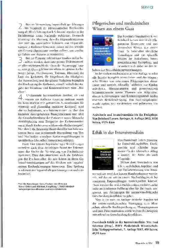 Vorschauseite 2: Ports mit Heparin blocken?