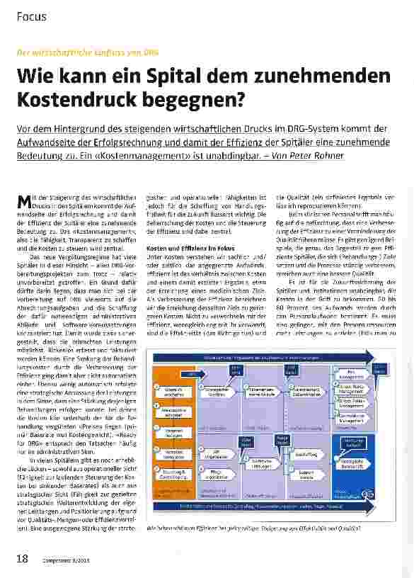 Vorschauseite 1: Wie kann ein Spital dem zunehmenden Kostendruck begegnen?