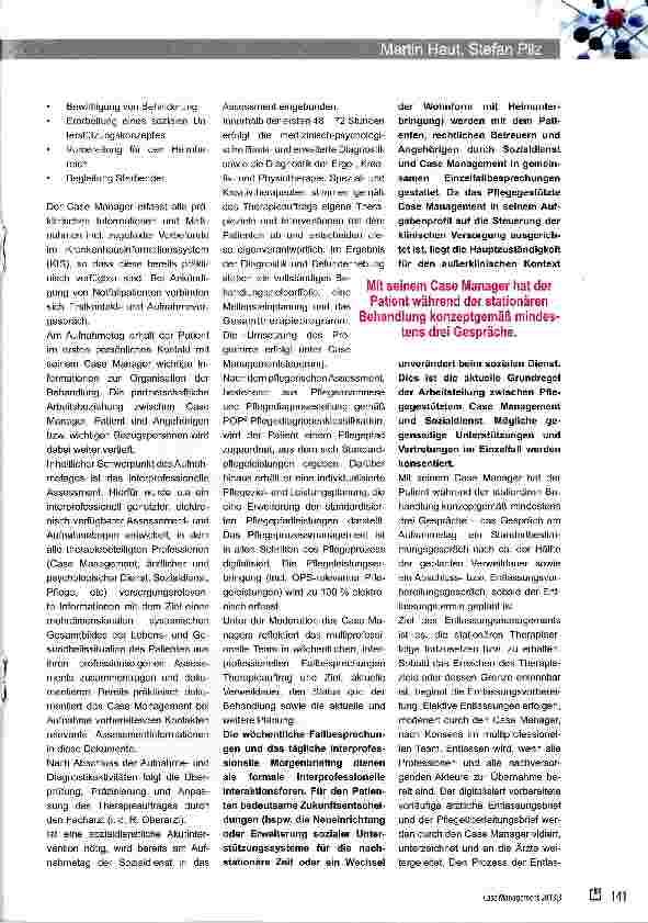 Vorschauseite 4: CM-gesteuerter Workflow in der stationären Gerontopsychiatrie