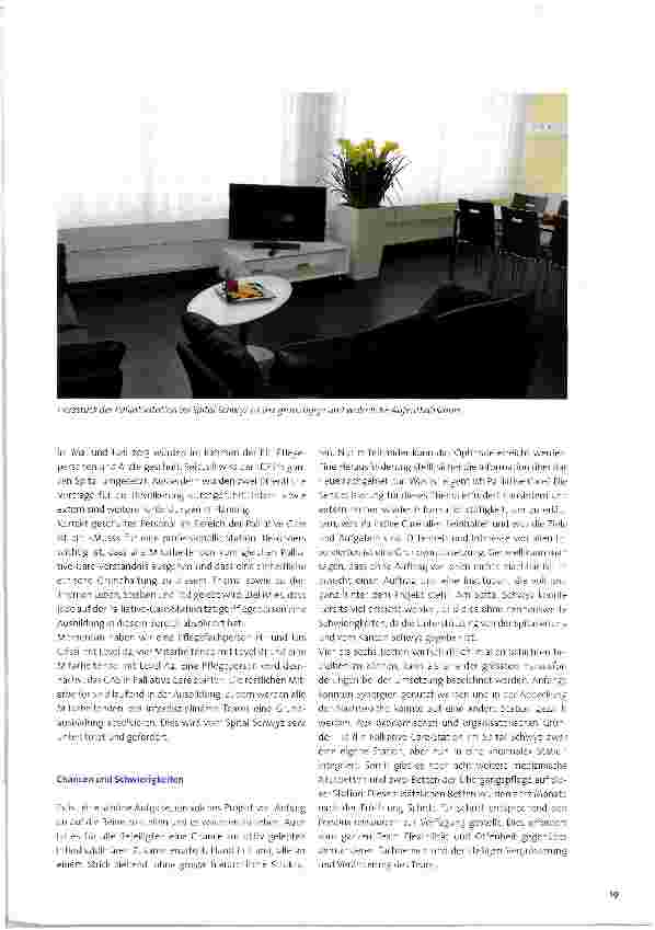Vorschauseite 3: «Aufbau braucht Durchhaltevermögen, Zusammenarbeit, Kreativität und vor allem einen Auftrag» - die Entstehungsgeschichte einer Palliative-Care-Station in der Peripherie