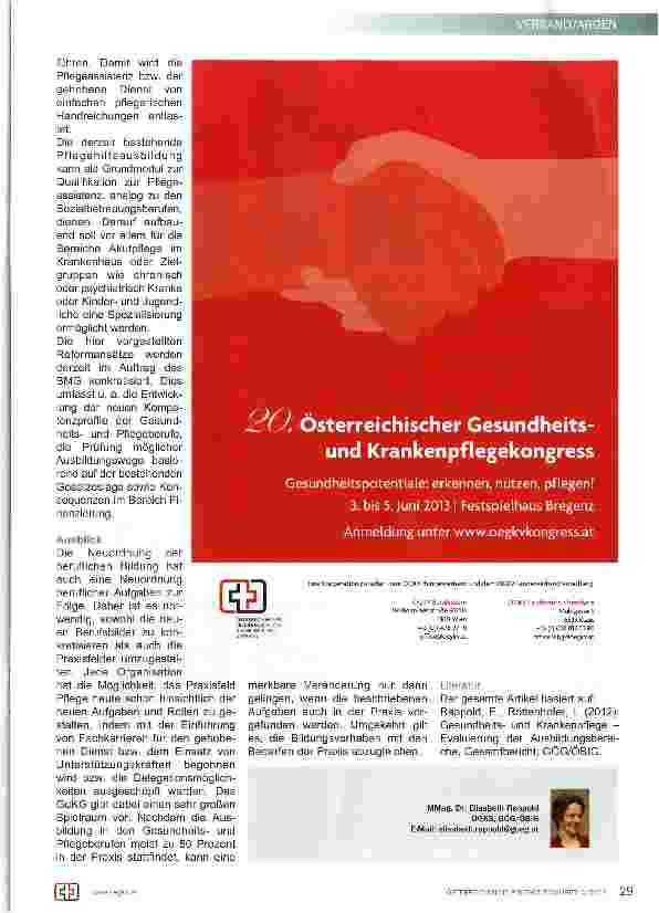 Vorschauseite 4: Reformansätze für die Gesundheitsund Krankenpflegeberufe