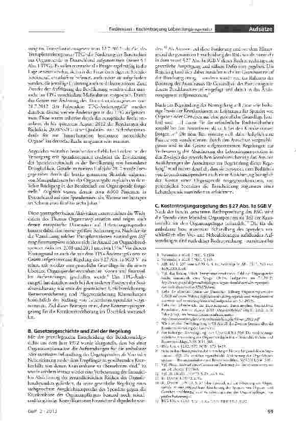 Vorschauseite 2: Die Kostentragung für Lebendorganspender nach §27 Abs. 1a SGBV