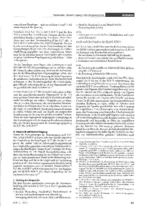 Vorschauseite 4: Die Kostentragung für Lebendorganspender nach §27 Abs. 1a SGBV