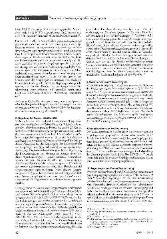 Vorschauseite 5: Die Kostentragung für Lebendorganspender nach §27 Abs. 1a SGBV