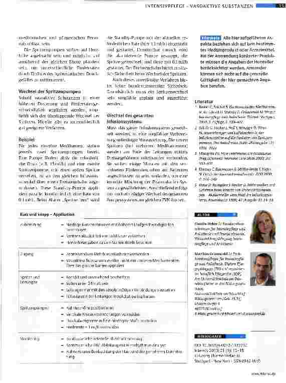 Vorschauseite 3: Basics - Anwendung vasoaktiver Substanzen
