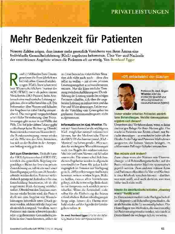Vorschauseite 1: Mehr Bedenkzeit für Patienten