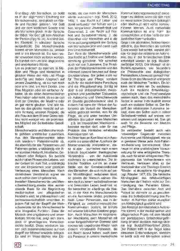 Vorschauseite 2: Würde, Respekt und Mitgefühl aus Sicht der Pflegeethik