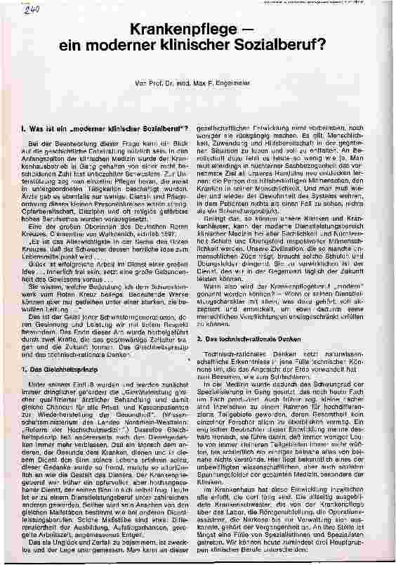 Vorschauseite 1: Krankenpflege - ein moderner Sozialberuf