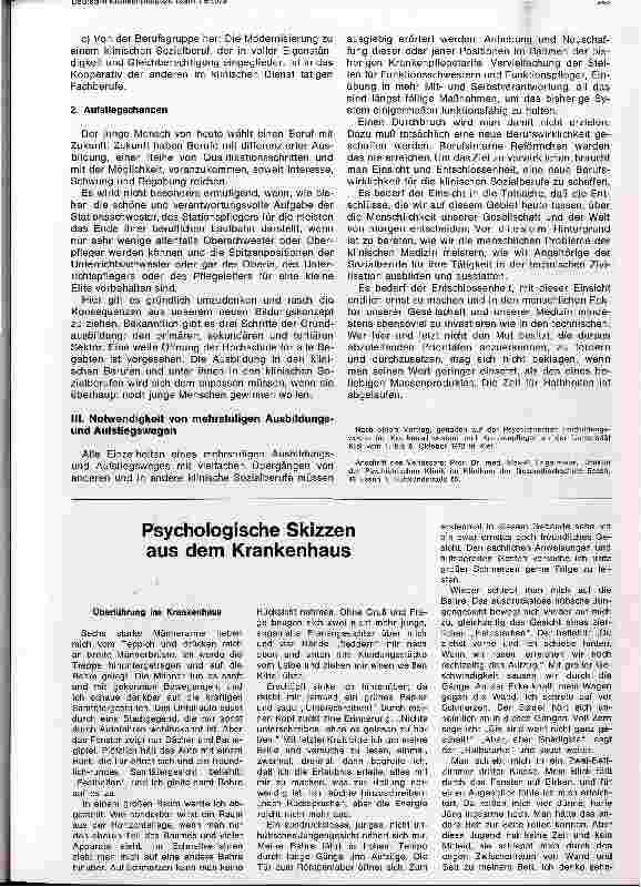 Vorschauseite 4: Krankenpflege - ein moderner Sozialberuf