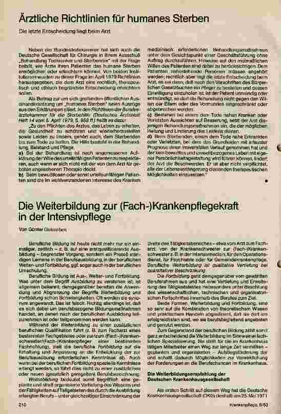 Vorschauseite 1: Die Weiterbildung zur ( Fach ) Krankenpflegekraft in der Intensivmedizin