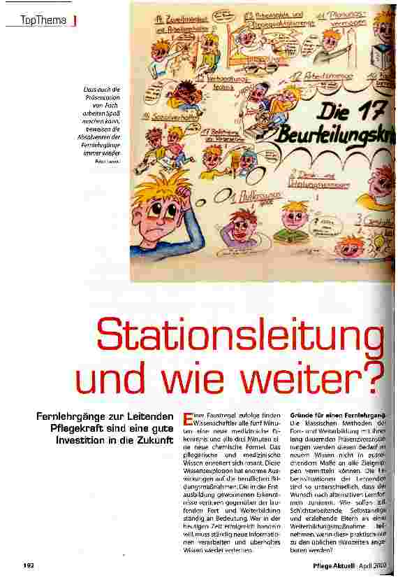 Vorschauseite 1: Stationsleitung und wie weiter?