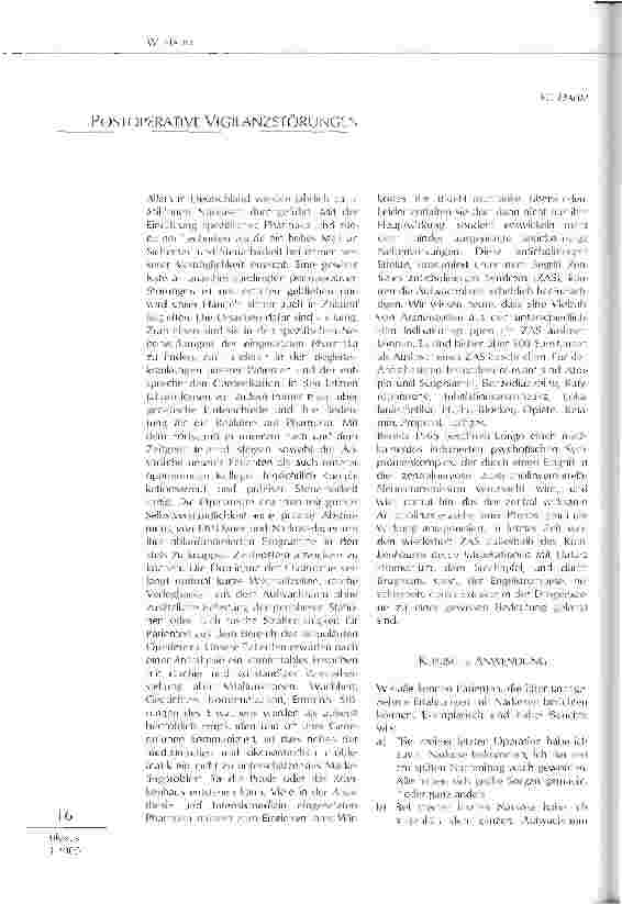 Vorschauseite 1: Postoperative Vigilanzstörungen