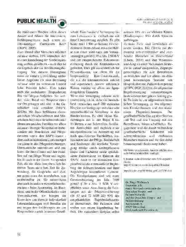 Vorschauseite 2: Hospizarbeit und Ehrenamt